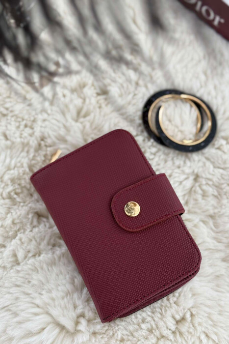 BUTTONED SIMPLE WOMEN WALLET BURGUNDY/VISHNJE 