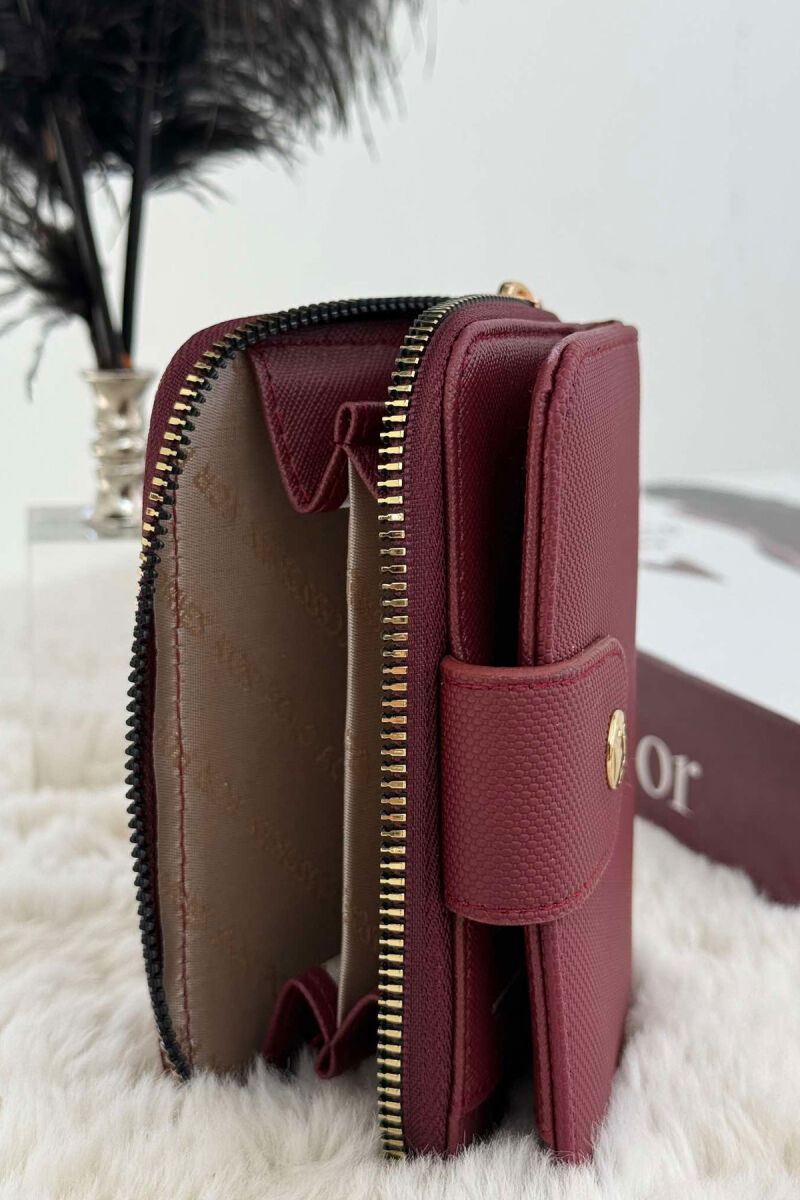 BUTTONED SIMPLE WOMEN WALLET BURGUNDY/VISHNJE - 3