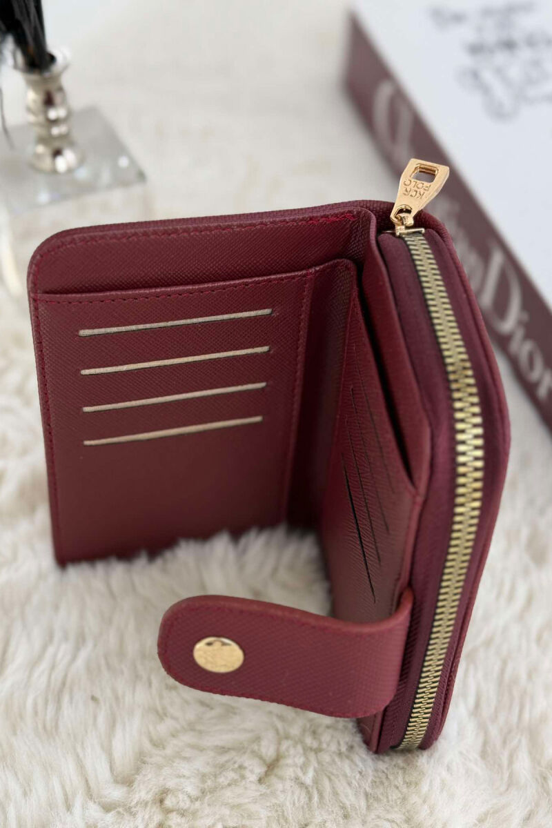 BUTTONED SIMPLE WOMEN WALLET BURGUNDY/VISHNJE - 4