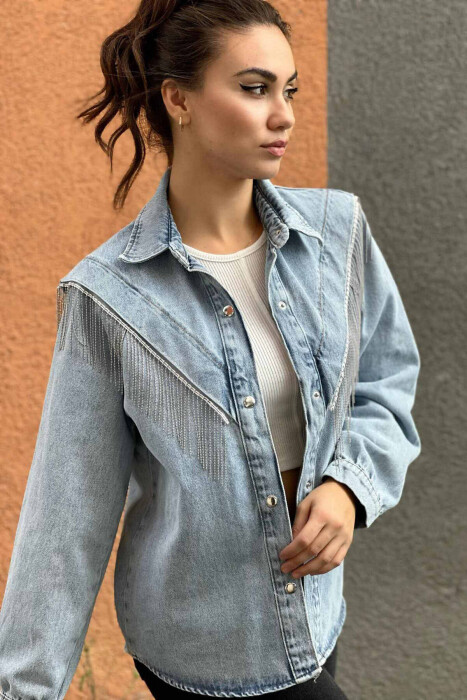 BUTTONS DENIM WOMAN JACKET LIGHTBLUE/BZ - 2