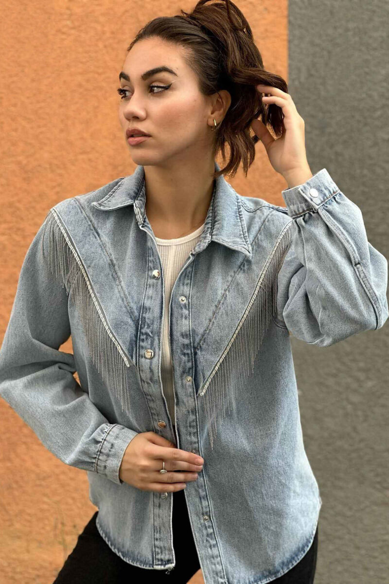 BUTTONS DENIM WOMAN JACKET LIGHTBLUE/BZ - 3