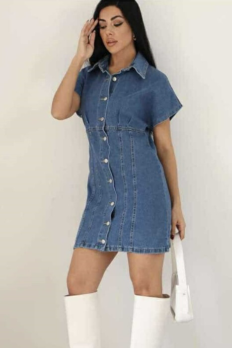 BUTTONS DENIM WOMEN DRESS LIGHTBLUE/BZ - 2