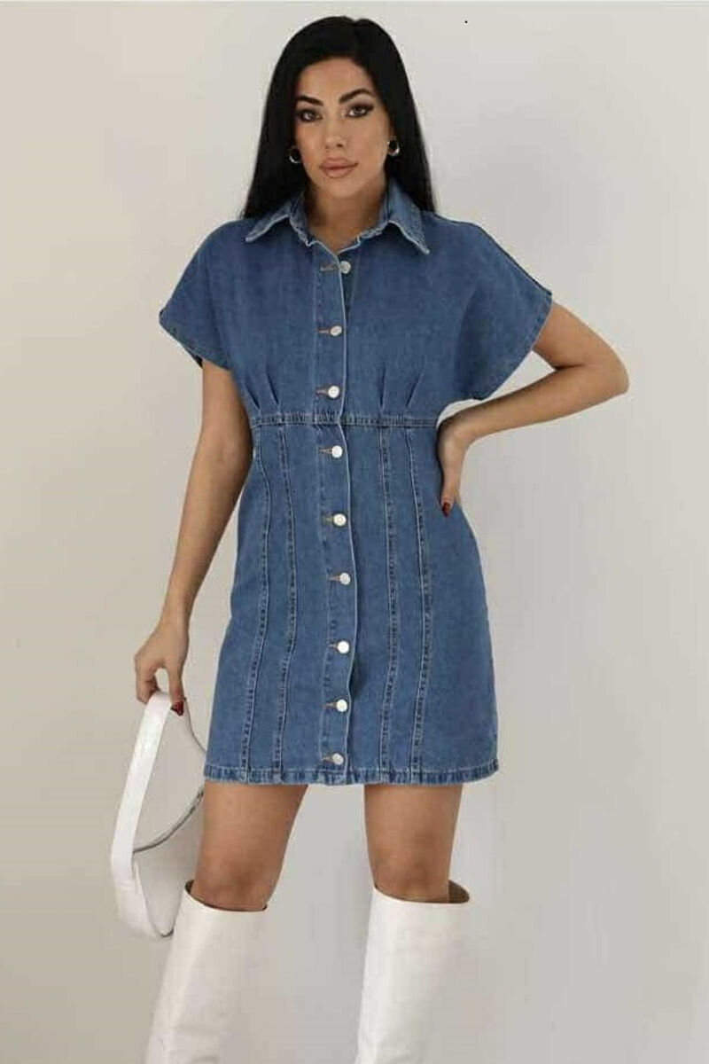 BUTTONS DENIM WOMEN DRESS LIGHTBLUE/BZ - 4