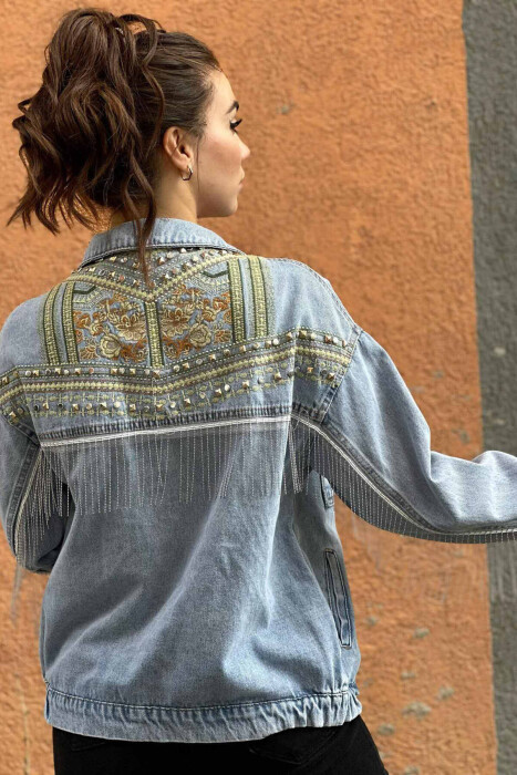 BUTTONS DESIGN WOMAN DENIM JACKET LIGHTBLUE/BZ - 2