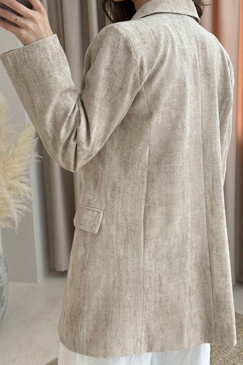 BUTTONS DETAIL CLASSIC WOMEN JACKET BEIGE/BEZHE - 3
