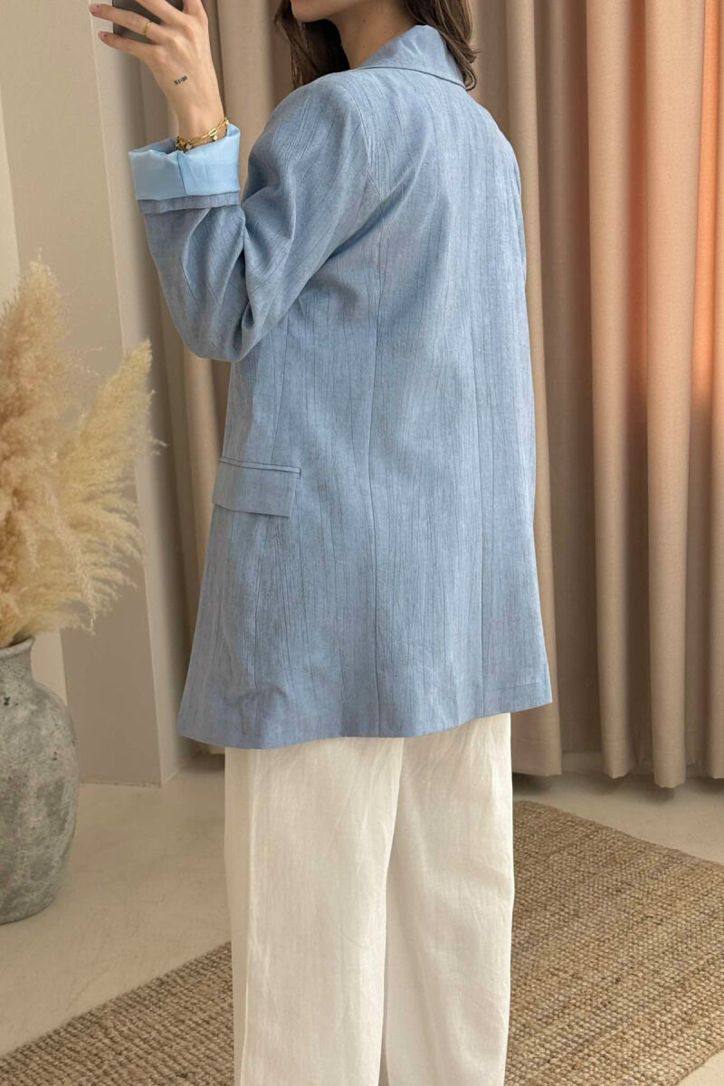BUTTONS DETAIL CLASSIC WOMEN JACKET LIGHTBLUE/BZ - 5