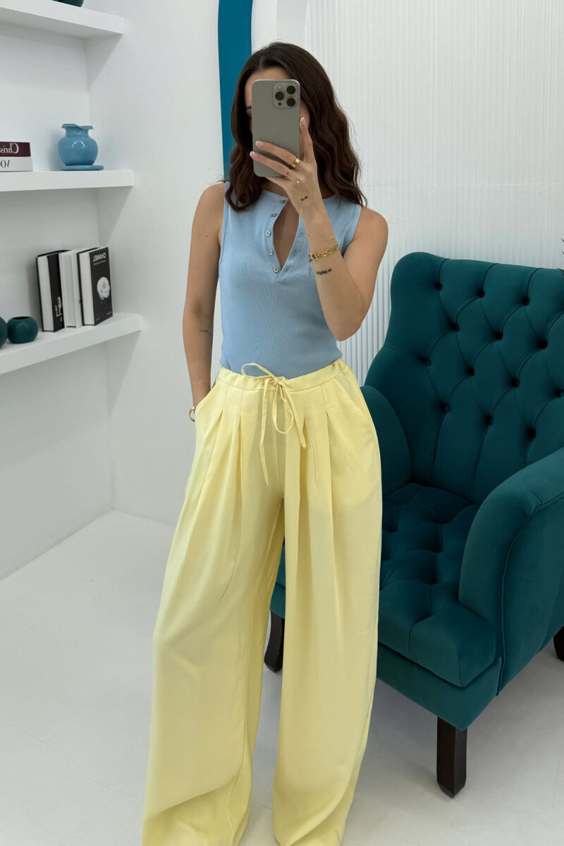 BUTTONS DETAIL SIMPLE WOMEN TANK TOP BABY BLUE/BLU BY - 4