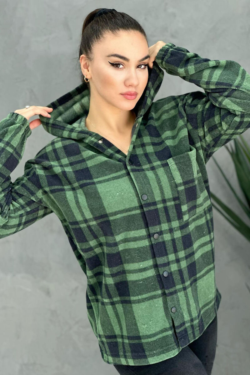 BUTTONS DIFFERENT COLOR WOMAN SHIRT GREEN/JESHILE - 2