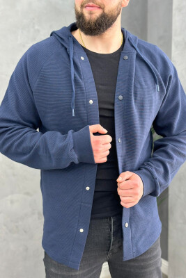 BUTTONS HOOD MEN SHIRT BLUE/BLU 