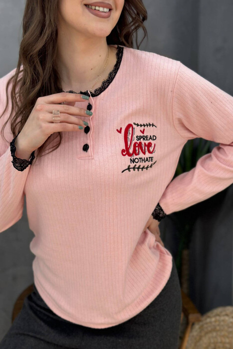 BUTTONS LOVE WOMAN PYJAMAS PINK/ROZE - 4