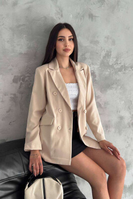 BUTTONS MID LENGTH WOMAN JACKET BEIGE/BEZHE 