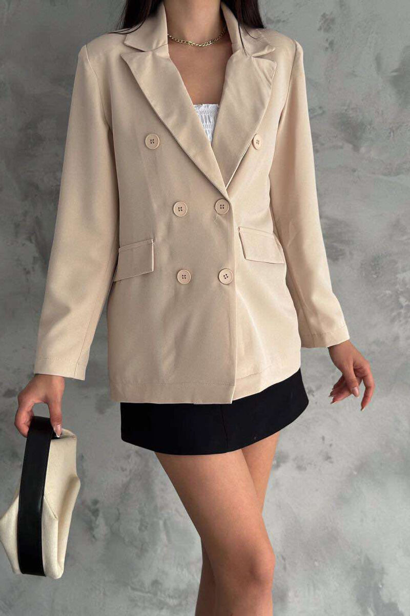 BUTTONS MID LENGTH WOMAN JACKET BEIGE/BEZHE - 2