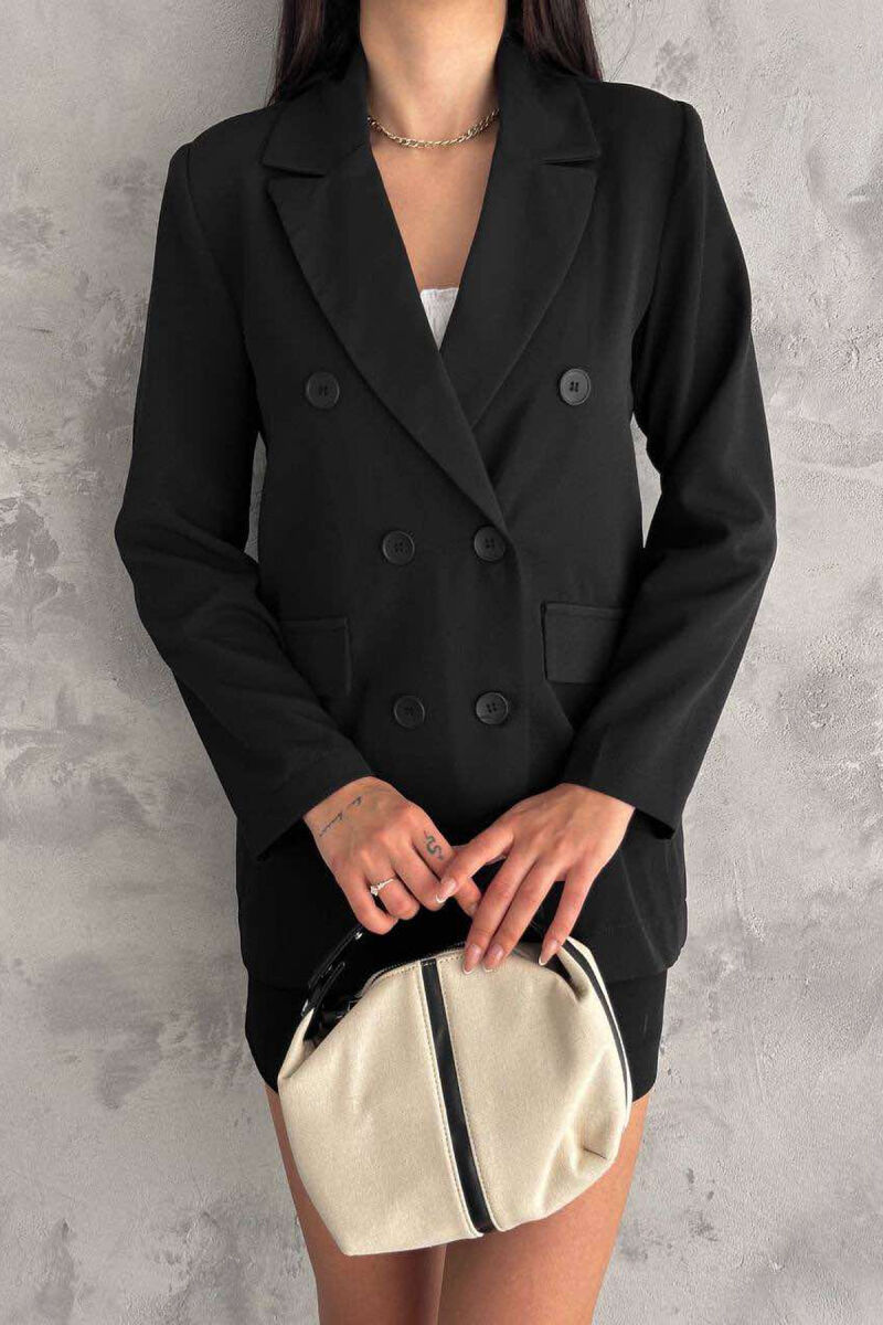 BUTTONS MID LENGTH WOMAN JACKET BLACK/ E ZEZE - 2