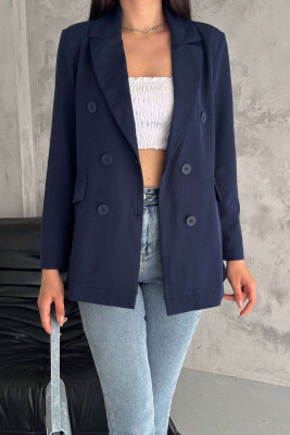 BUTTONS MID LENGTH WOMAN JACKET BLUE/BLU 