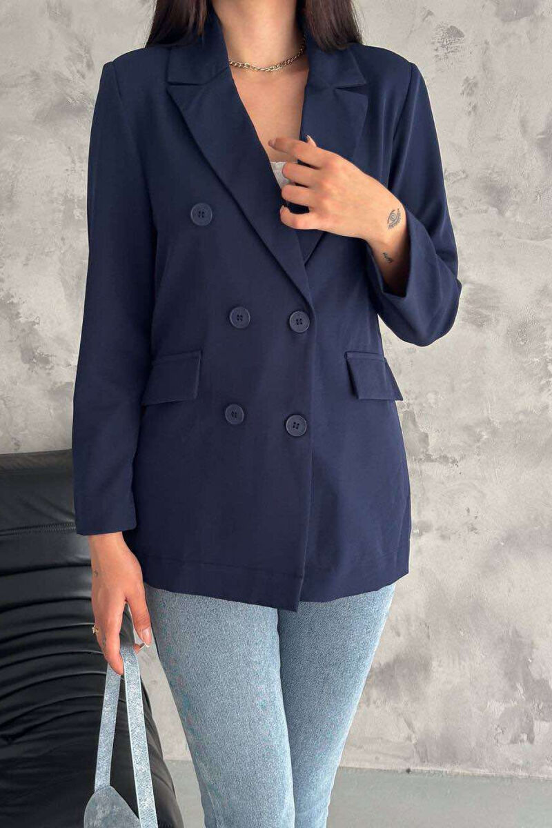 BUTTONS MID LENGTH WOMAN JACKET BLUE/BLU - 2