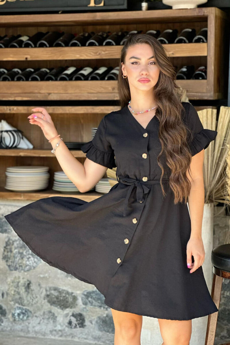 BUTTONS ONE COLOR DRESS BLACK/ E ZEZE - 2