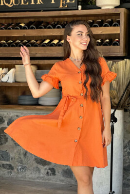 BUTTONS ONE COLOR DRESS ORANGE/PORTOKALLI 