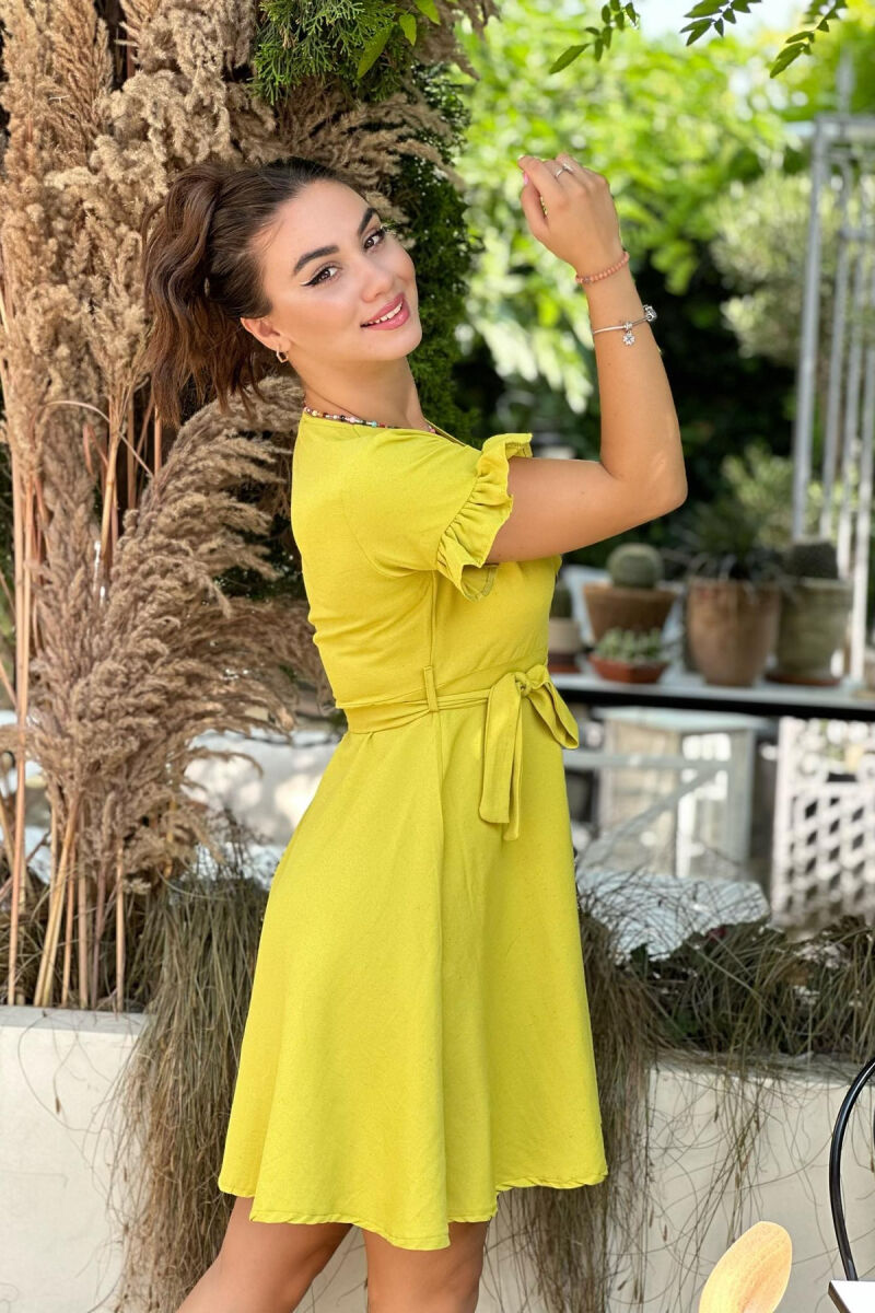 BUTTONS ONE COLOR DRESS YELLOW/E VERDHE - 2