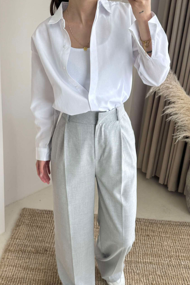 BUTTONS ONE COLOR SIMPLE WOMEN SHIRT WHITE-E BARDHE - 5