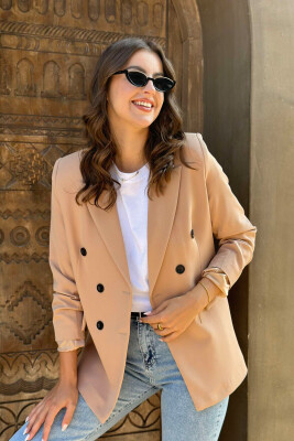 BUTTONS ONE COLOR WOMAN JACKET BEIGE/BEZHE 