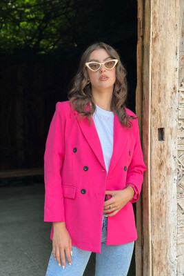 BUTTONS ONE COLOR WOMAN JACKET FUCHSIA/CIKLAMI 