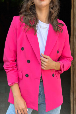 BUTTONS ONE COLOR WOMAN JACKET FUCHSIA/CIKLAMI - 2