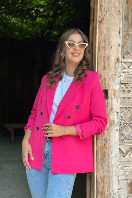 BUTTONS ONE COLOR WOMAN JACKET FUCHSIA/CIKLAMI - 3