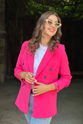 BUTTONS ONE COLOR WOMAN JACKET FUCHSIA/CIKLAMI - 5