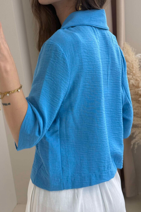 BUTTONS ONE COLOR WOMEN SHIRT LIGHTBLUE/BZ - 3