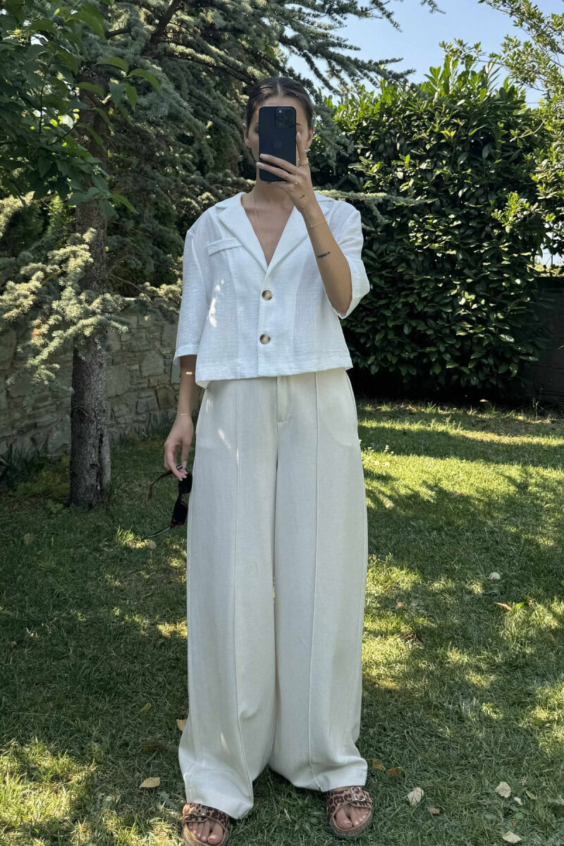 BUTTONS ONE COLOR WOMEN SHIRT WHITE-E BARDHE - 2