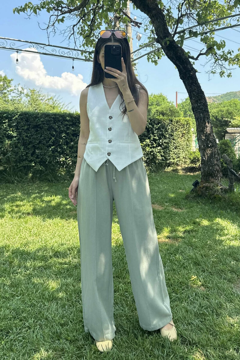 BUTTONS ONE COLOR WOMEN VEST WHITE-E BARDHE - 3