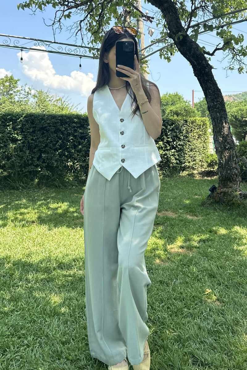 BUTTONS ONE COLOR WOMEN VEST WHITE-E BARDHE - 4