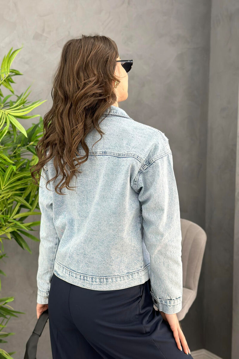 BUTTONS POCKET WOMAN DENIM JACKET LIGHTBLUE/BZ - 3