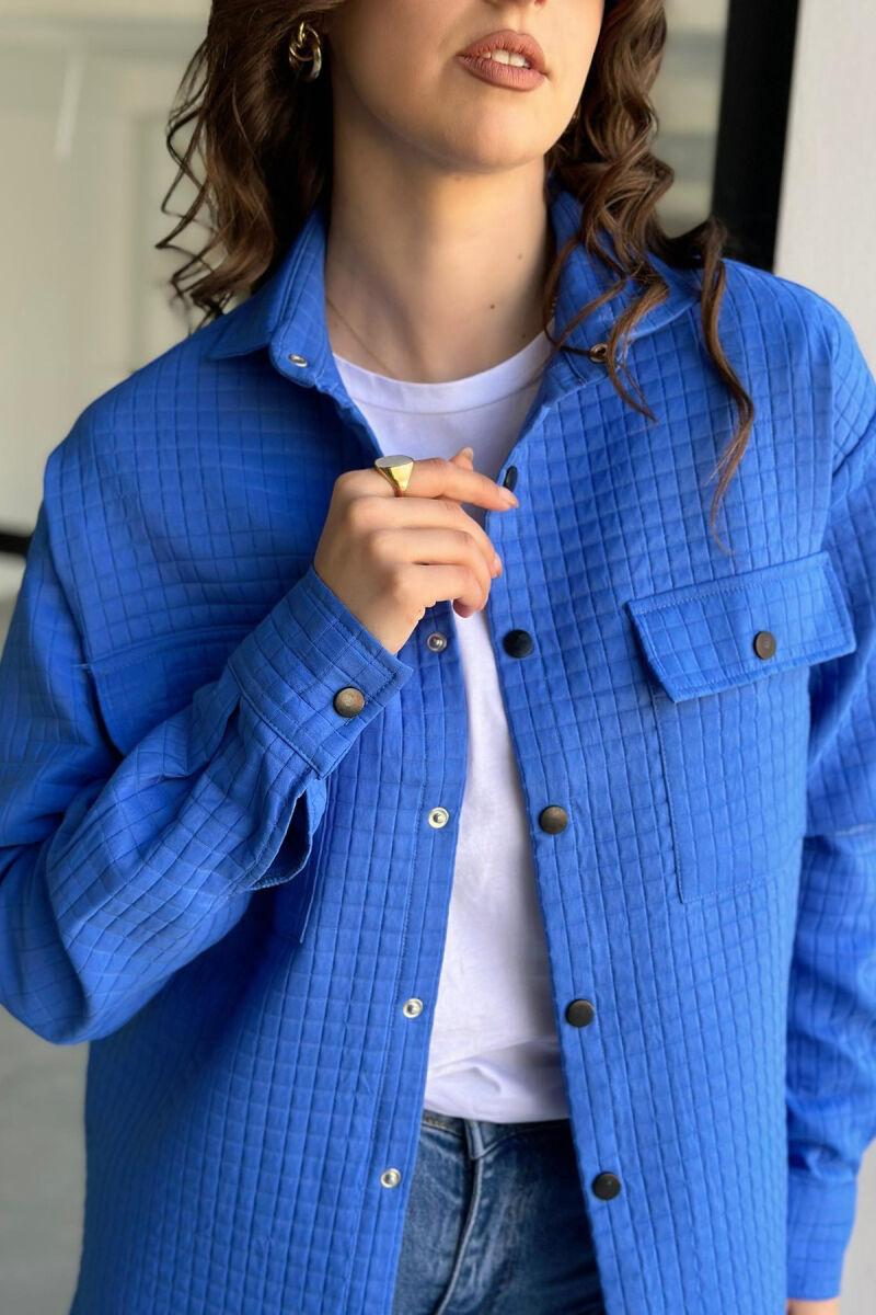 BUTTONS POCKET WOMAN SHIRT BLUE/BLU - 3