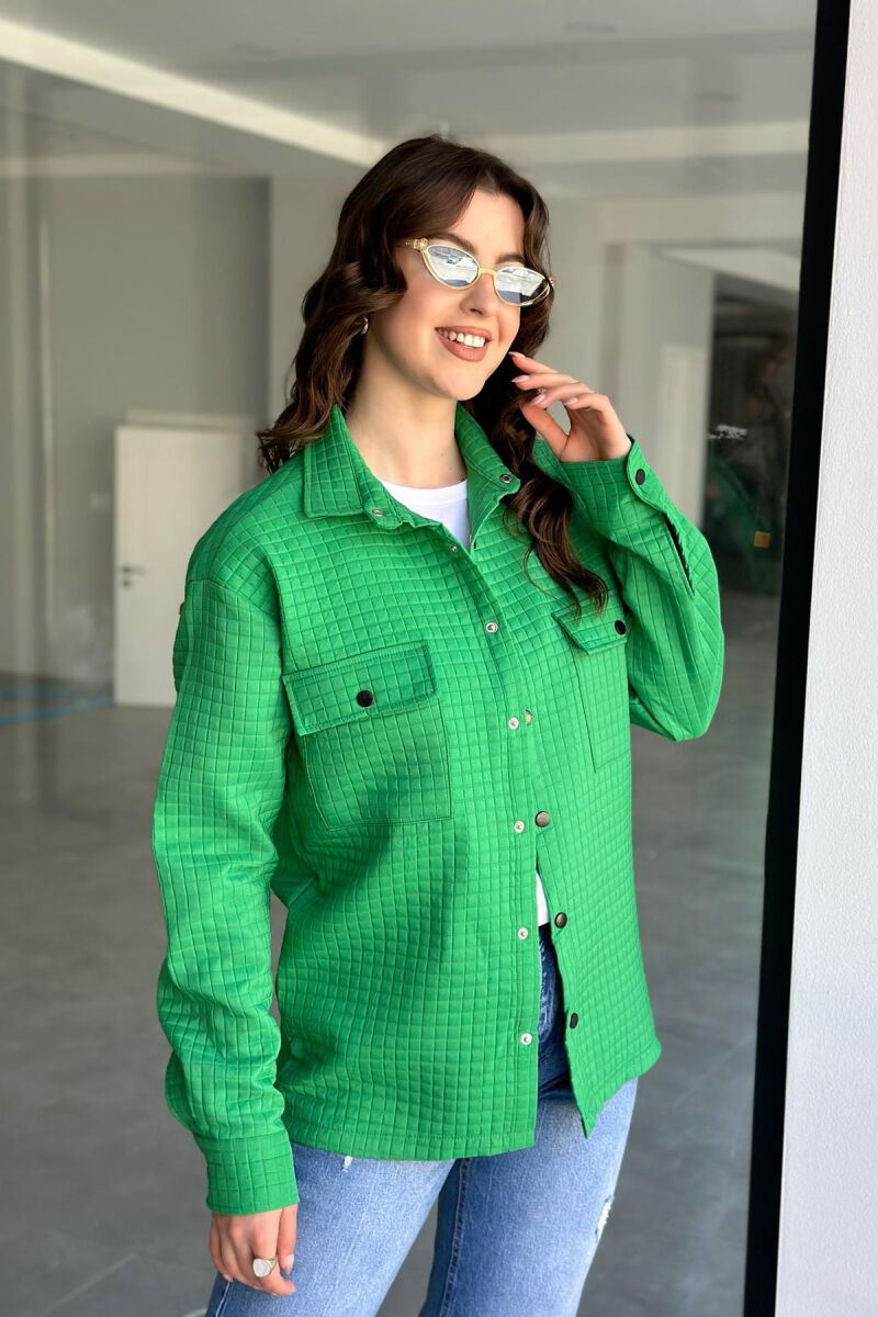 BUTTONS POCKET WOMAN SHIRT GREEN/JESHILE - 3