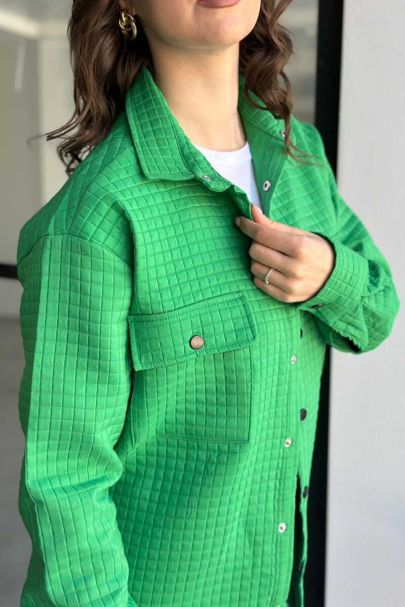 BUTTONS POCKET WOMAN SHIRT GREEN/JESHILE - 4