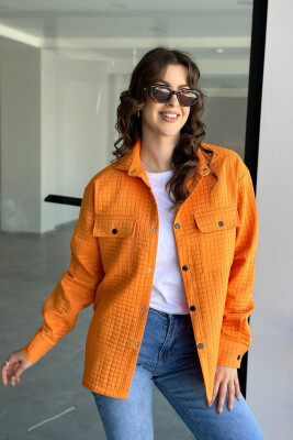 BUTTONS POCKET WOMAN SHIRT ORANGE/PORTOKALLI 