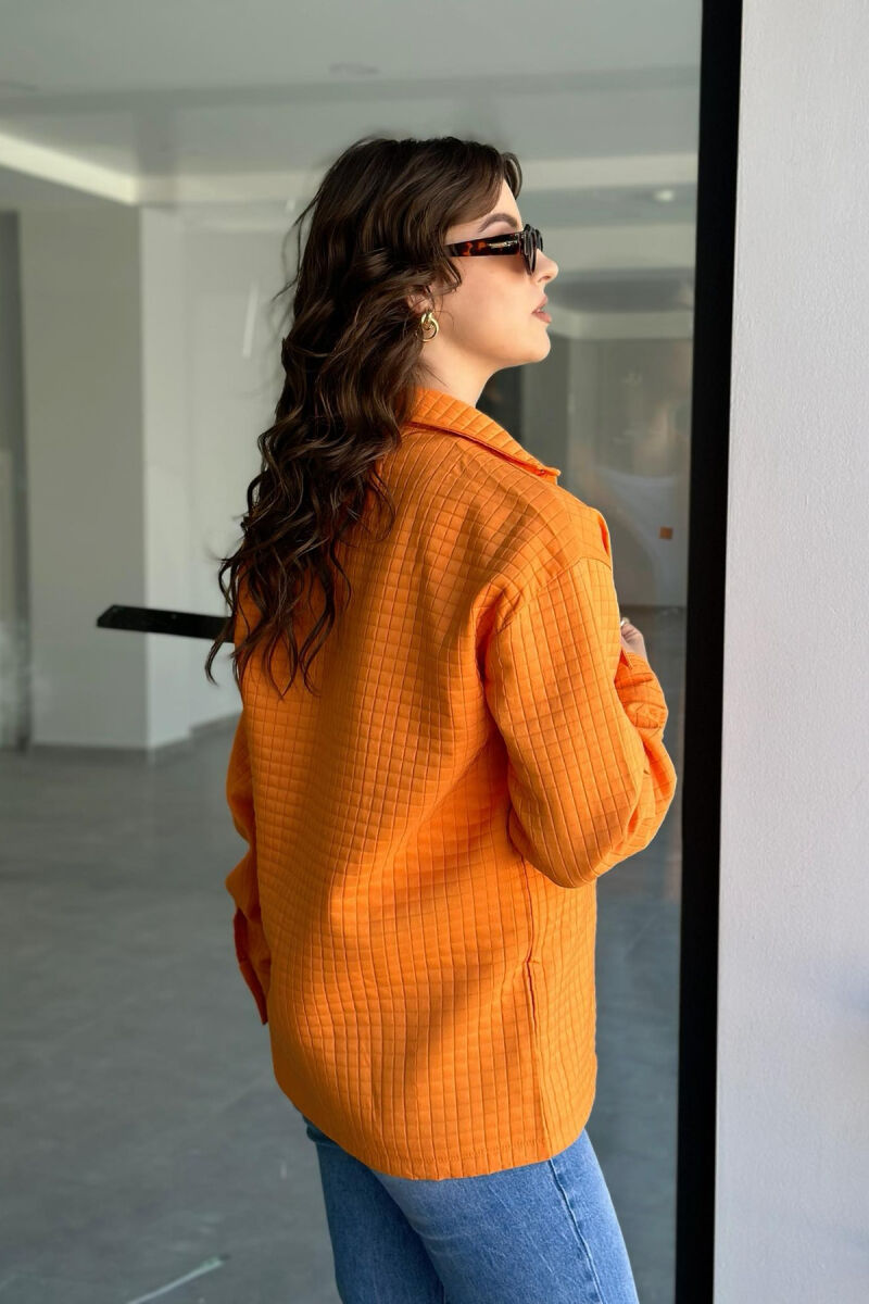 BUTTONS POCKET WOMAN SHIRT ORANGE/PORTOKALLI - 4