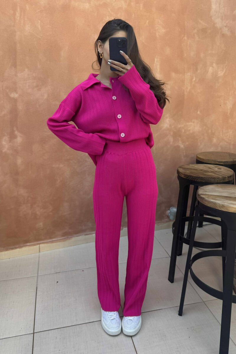 BUTTONS POLO NECK WOMAN SET FUCHSIA/CIKLAMI - 2