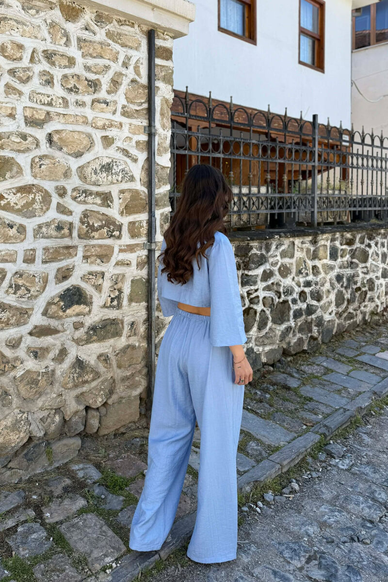 BUTTONS SHIRT + TROUSERS WOMAN SET BABY BLUE/BLU BY - 4