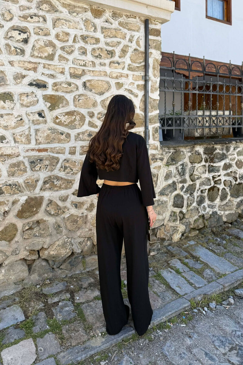 BUTTONS SHIRT + TROUSERS WOMAN SET BLACK/ E ZEZE - 6