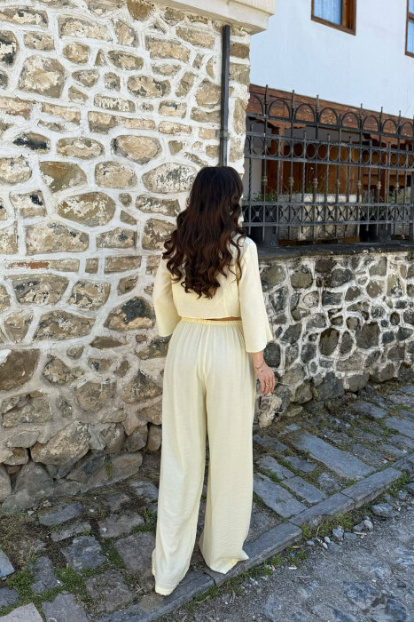 BUTTONS SHIRT + TROUSERS WOMAN SET YELLOW/E VERDHE - 6