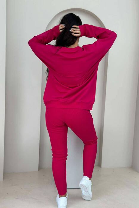 CALIFORNIA BLOUSE+LEGGINGS WOMEN SET FUCHSIA/CIKLAMI - 4
