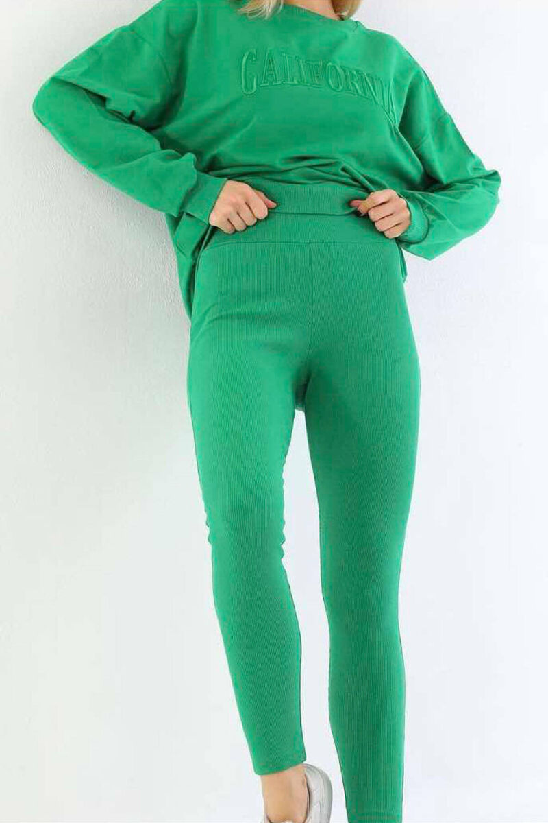 CALIFORNIA BLOUSE+LEGGINGS WOMEN SET GREEN/JESHILE - 2