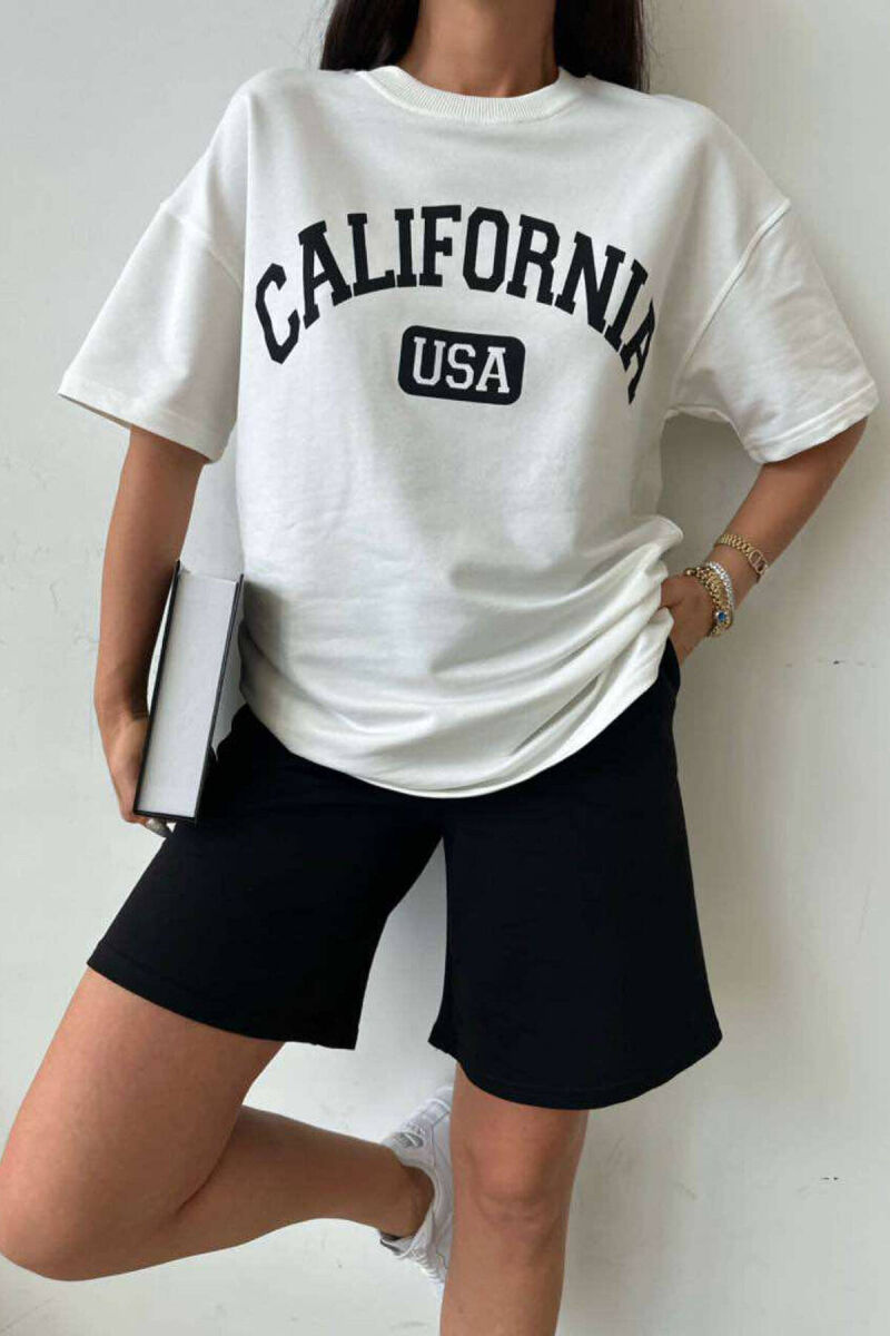 CALIFORNIA COTTON WOMAN SET WHITE-BLACK/BAZE - 1