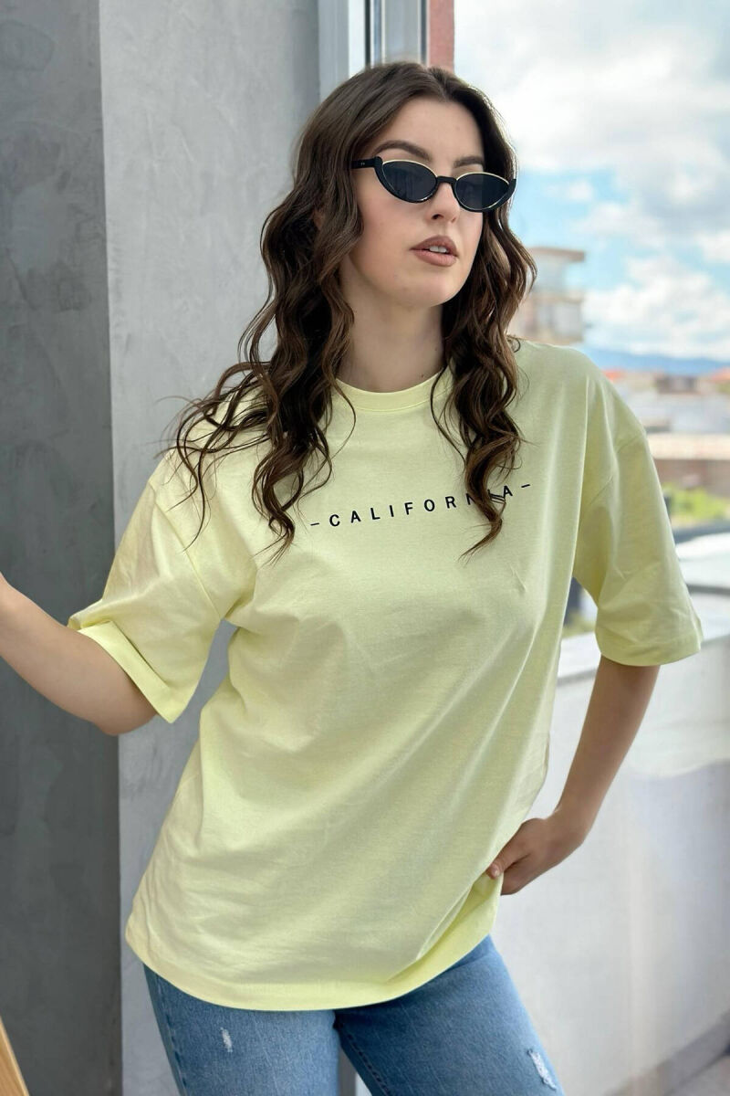 CALIFORNIA COTTON WOMAN T-SHIRT YELLOW/E VERDHE - 1