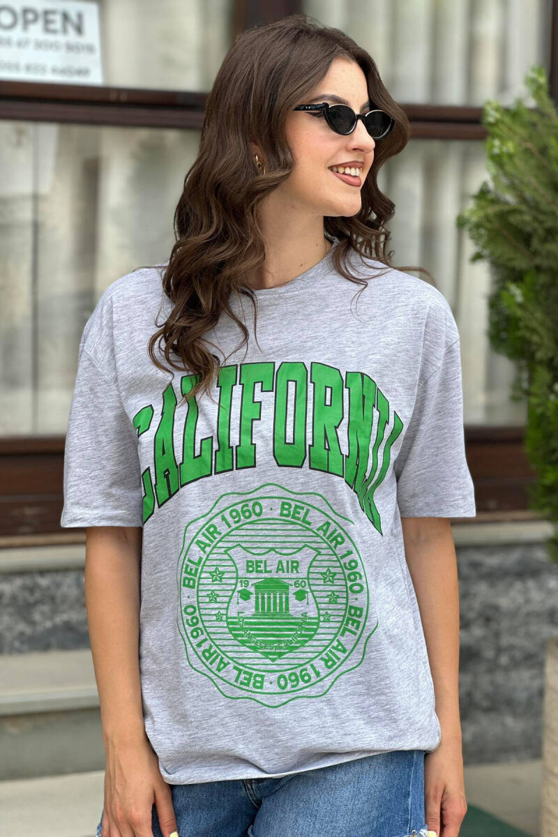 CALIFORNIA COTTON WOMEN T-SHIRT GREY/GRI - 2