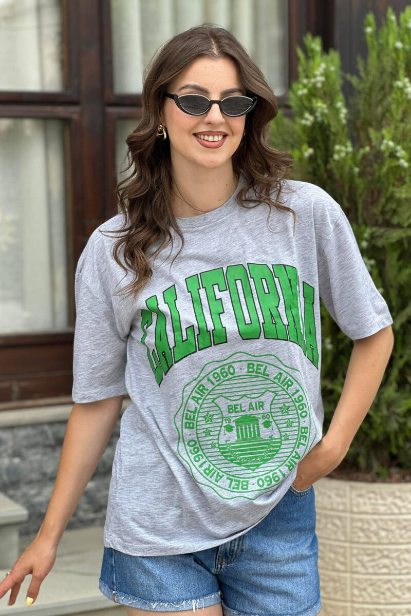 CALIFORNIA COTTON WOMEN T-SHIRT GREY/GRI - 3