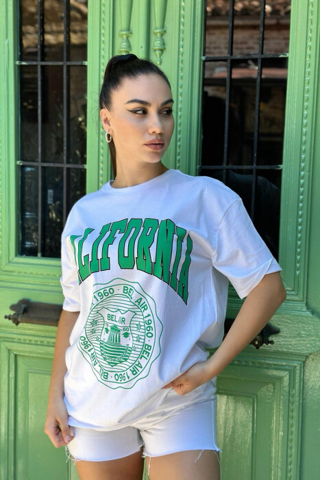 CALIFORNIA COTTON WOMEN T-SHIRT WHITE-E BARDHE 