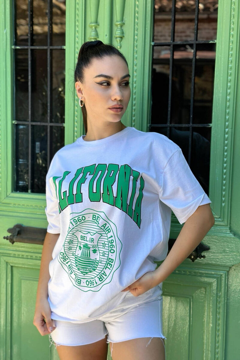 CALIFORNIA COTTON WOMEN T-SHIRT WHITE-E BARDHE - 1